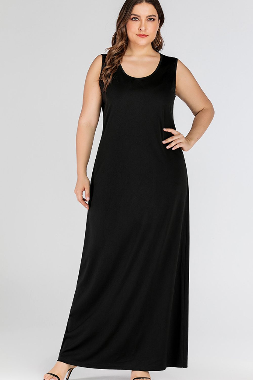Plus Size Scoop Neck Maxi Tank Dress 