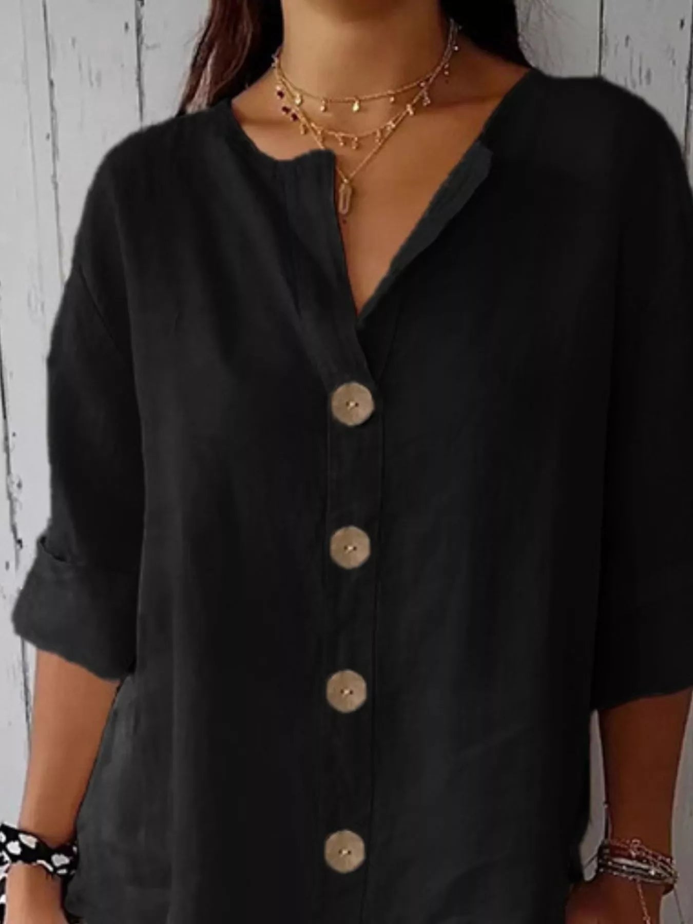 Casual Loose Button-Down Shirt 