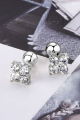 Moissanite 925 Sterling Silver Four-Leaf Clover Shape Earrings 