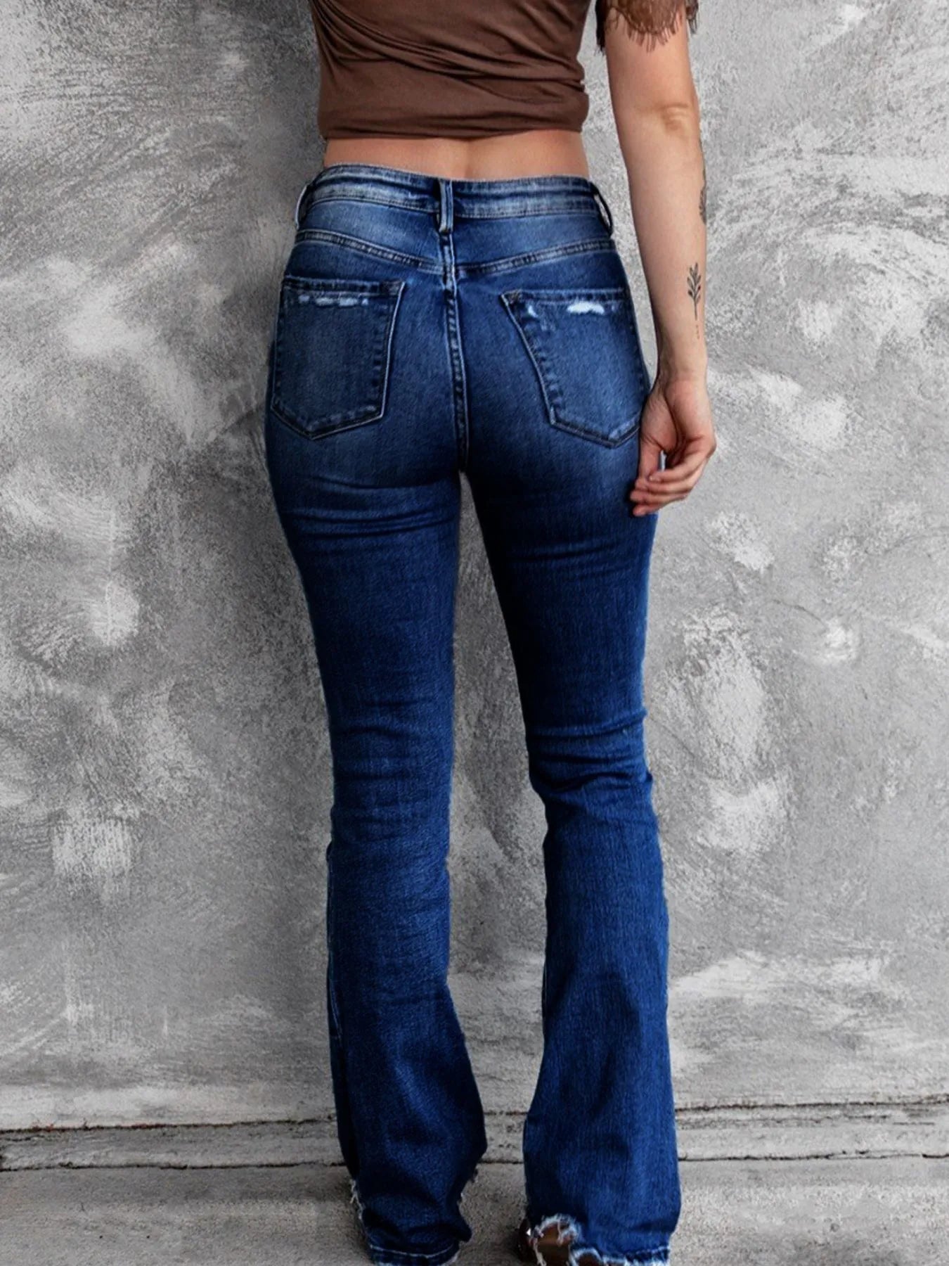 Distressed Flare Jeans 
