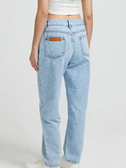 Pocketed Straight Leg Jeans 