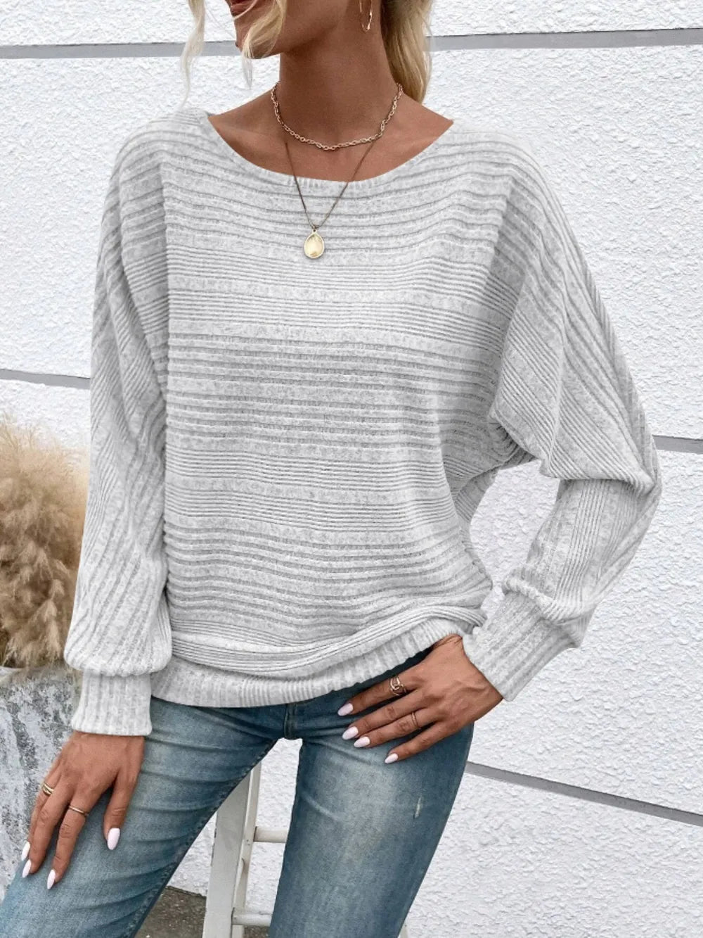 Full Size Round Neck Long Sleeve Top 