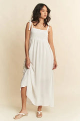 Davi & Dani Smocked Sleeveless Maxi Cami Dress 