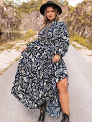 Plus Size Long Sleeve Maxi Dress 