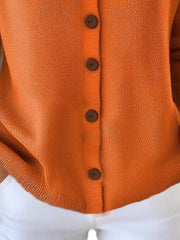 Full Size Button-Front V-Neck Cardigan Plus Size 
