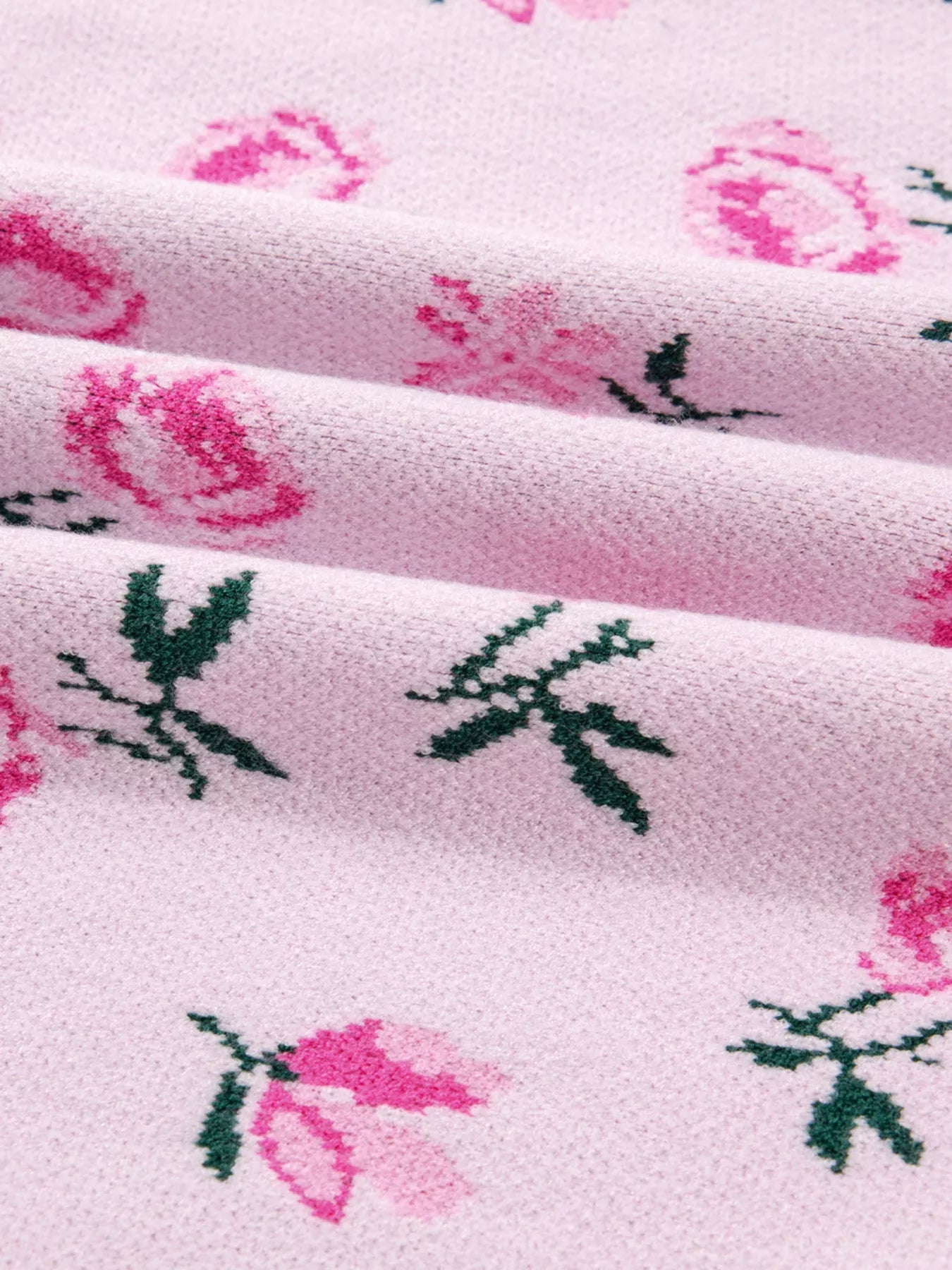 Floral Drop Shoulder Cropped Sweater 