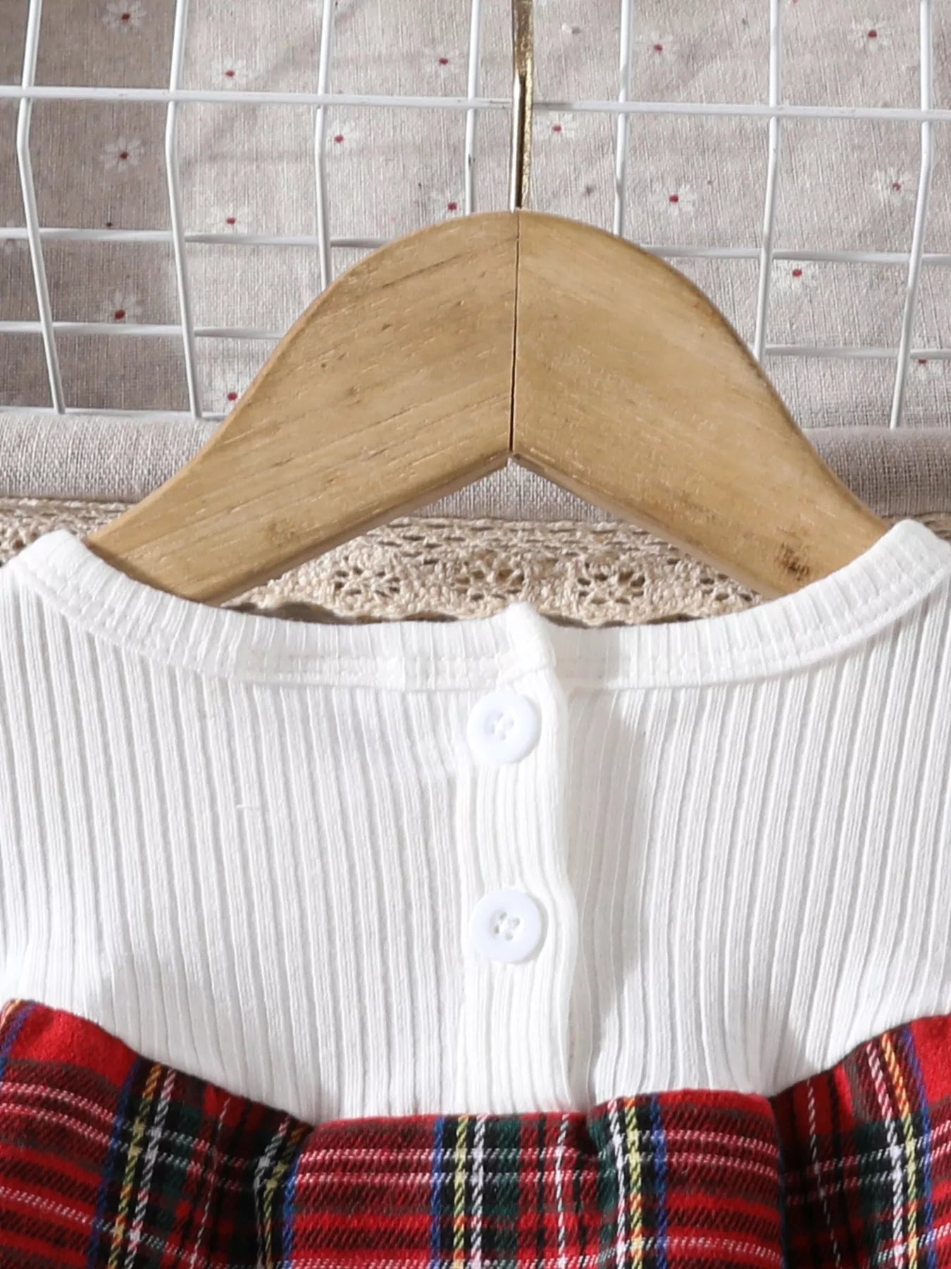 Children's Christmas Plaid Long Sleeve Dress 