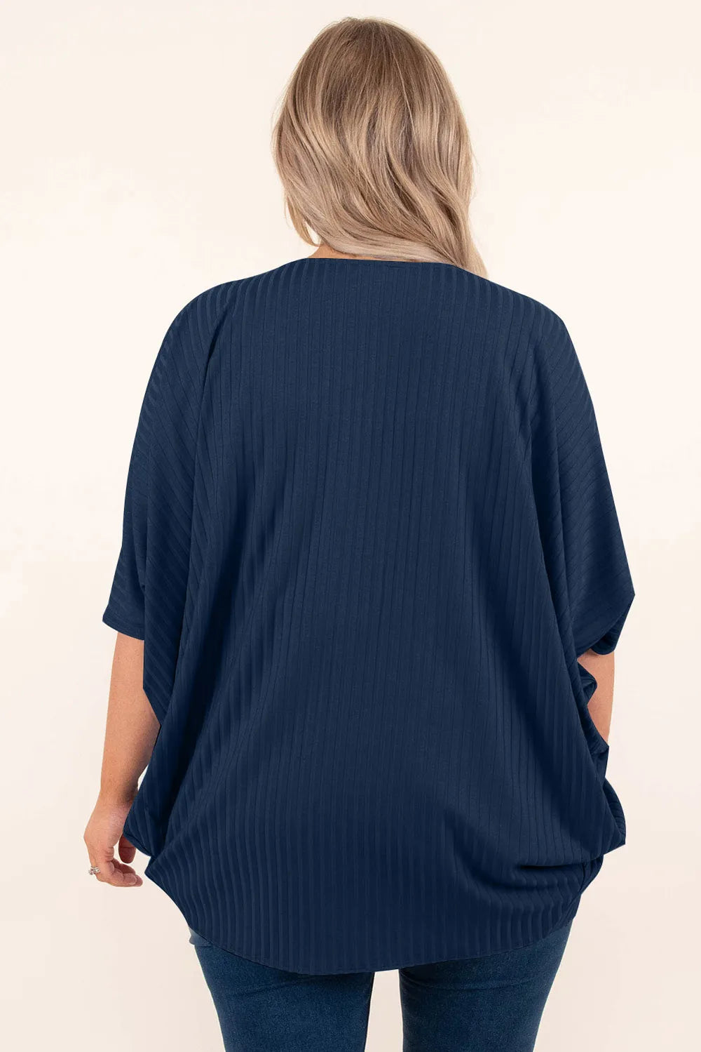 Plus Size Ribbed Cocoon Cover Up 