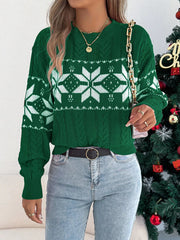 Christmas Snowflake Cable Knit Sweater 