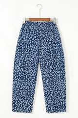 Leopard Print Wide Leg Jeans 