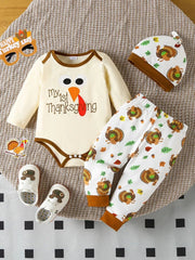 Children's My 1st Thanksgiving Turkey Graphic 3-Piece Set 