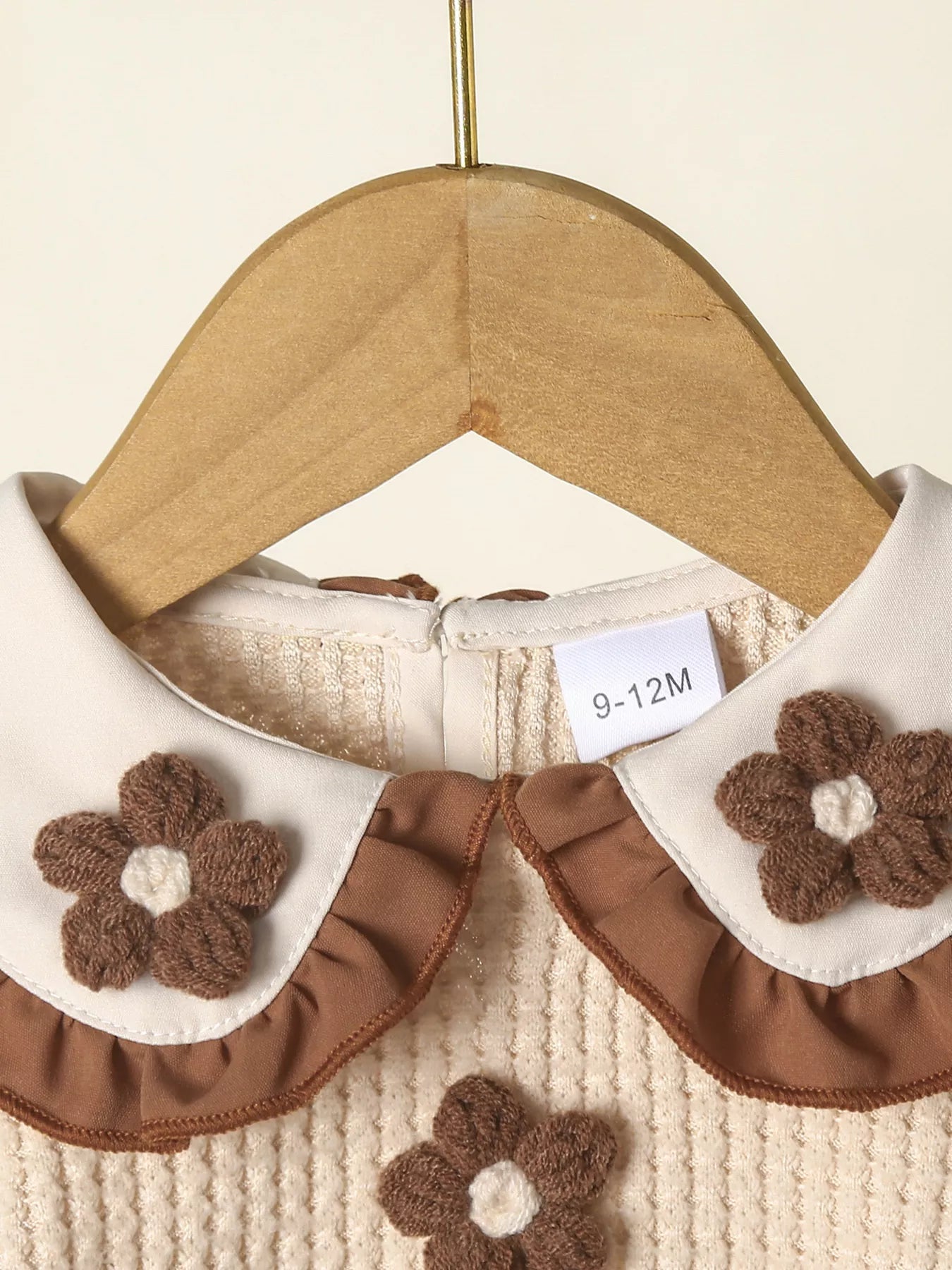 Children's Floral Applique Ruffle Trim Top and Pants Set 
