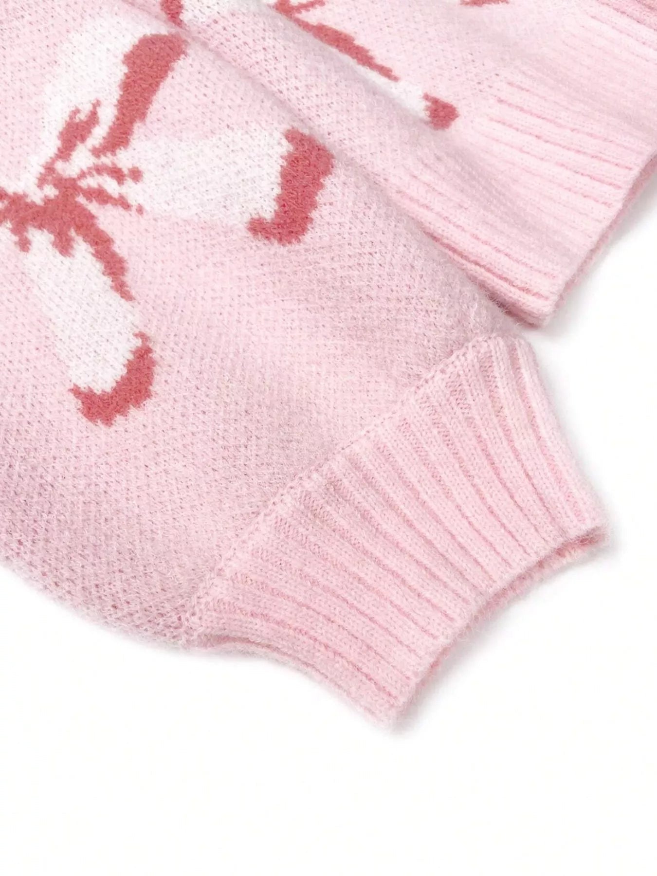 Bow Round Neck Dropped Shoulder Sweater 