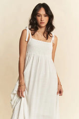 Davi & Dani Smocked Sleeveless Maxi Cami Dress 