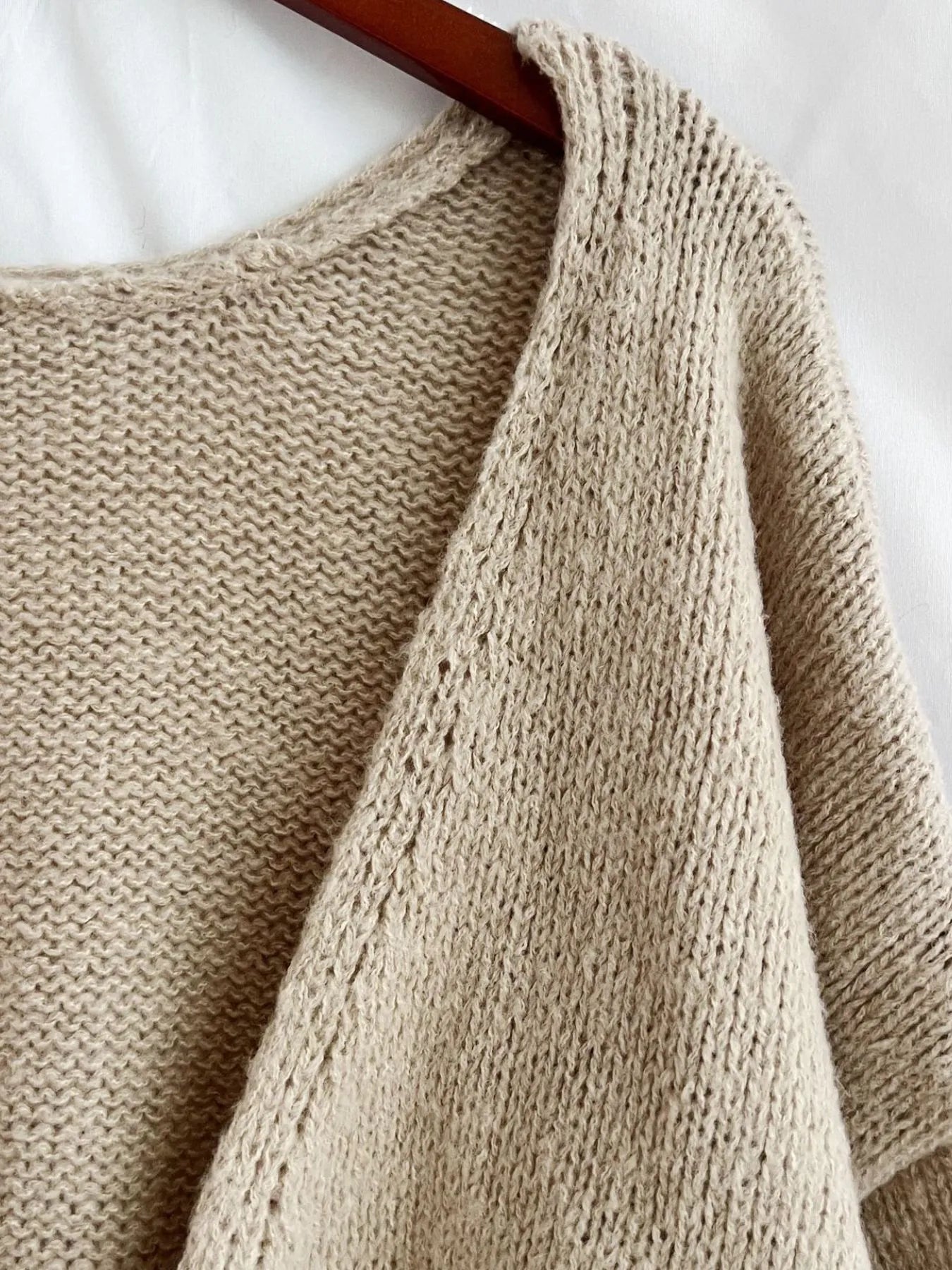 Tied Drop Shoulder Cardigan 