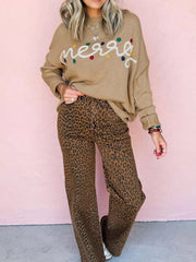 Merry Colorful Dot Detail Christmas Dolman Sweater 