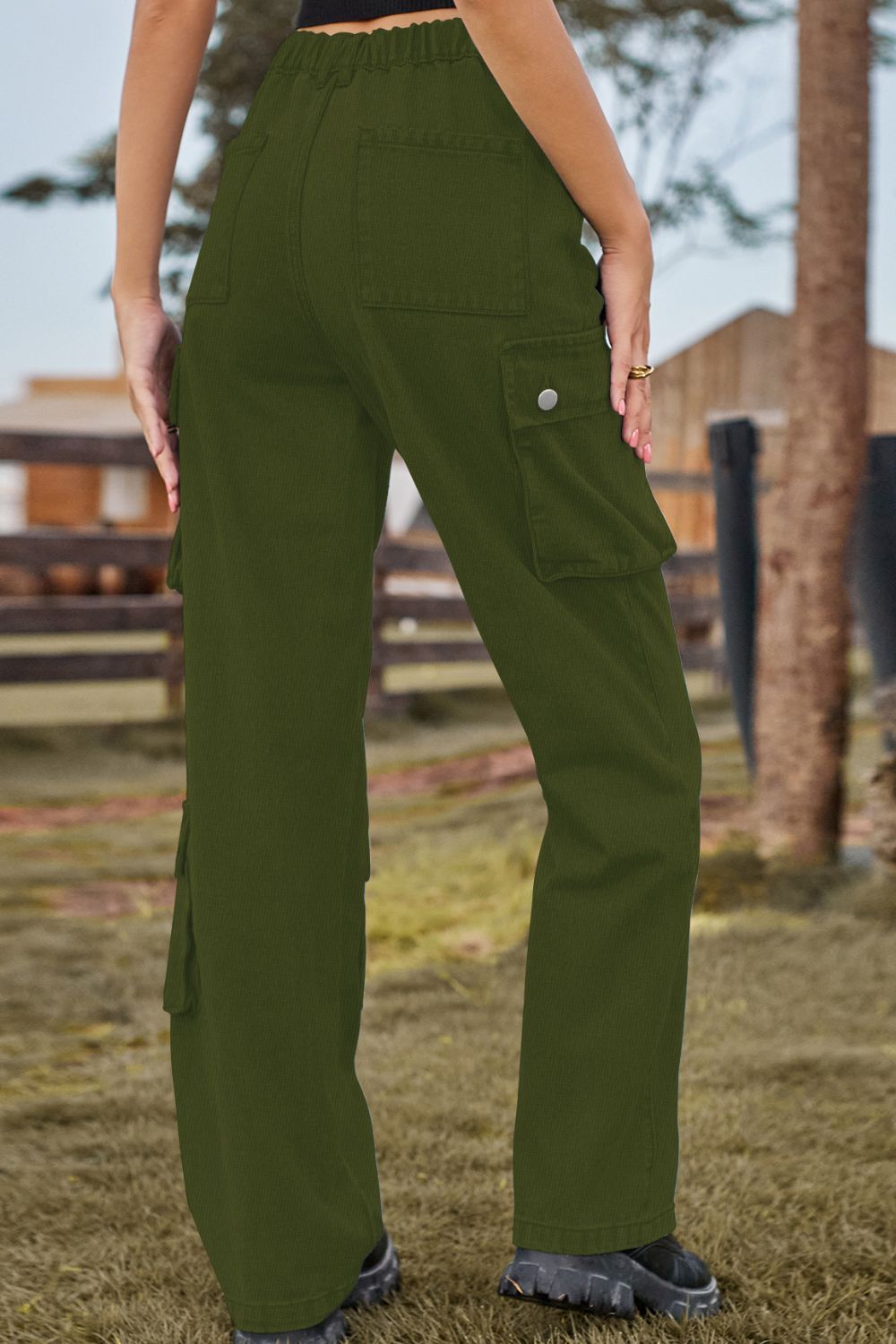 Loose Fit Long Jeans with Pockets 