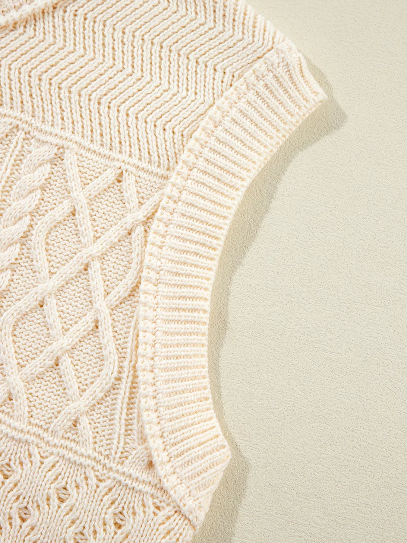 Cable Knit Dolman Sweater Vest 