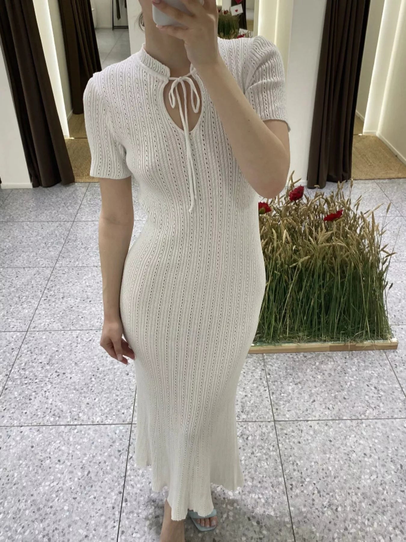 Short Sleeve Knitted Mermaid Dress 