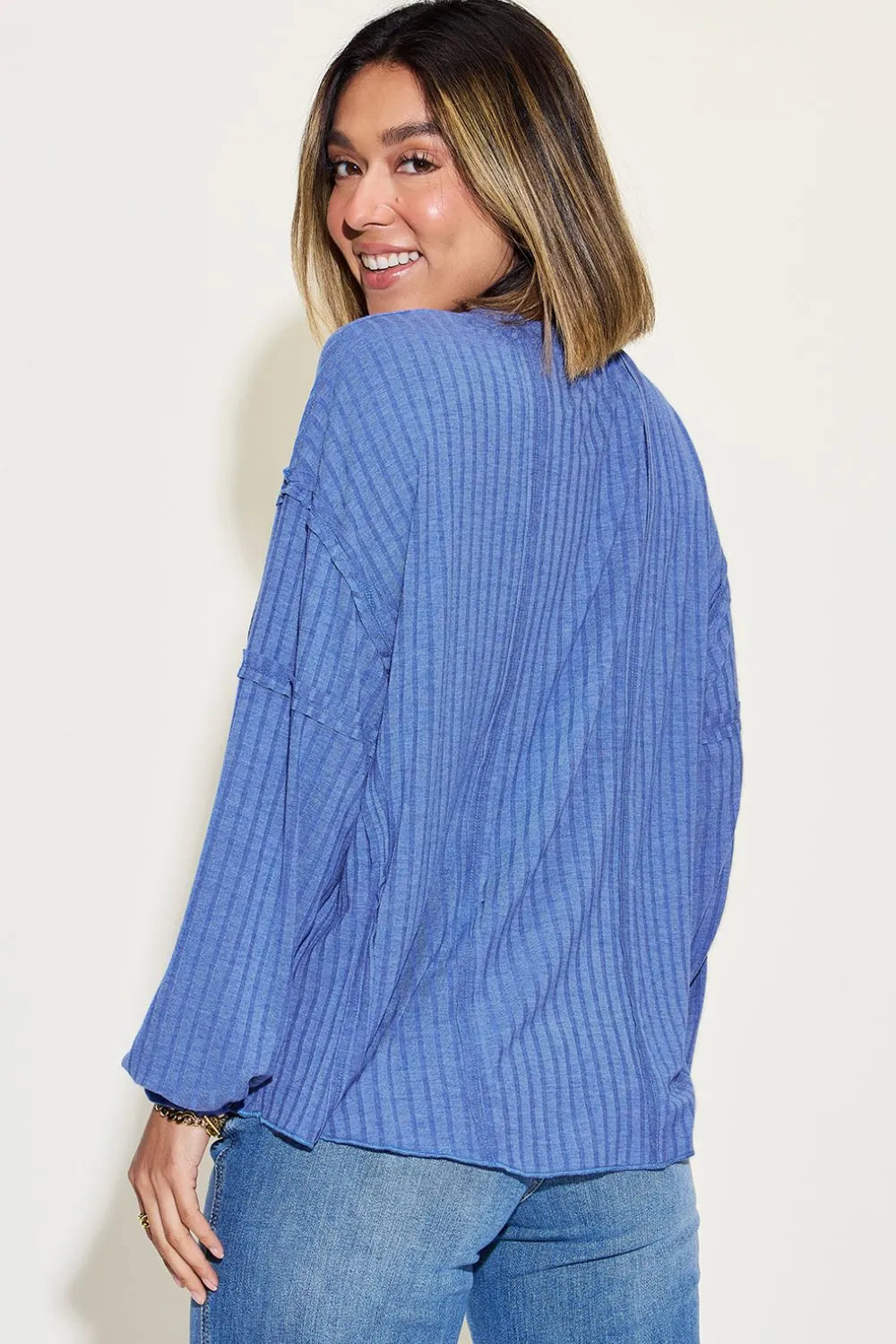 Basic Bae Full Size Ribbed Round Neck Long Sleeve T-Shirt 