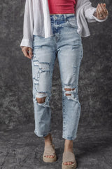 Distressed High Waist Jeans 
