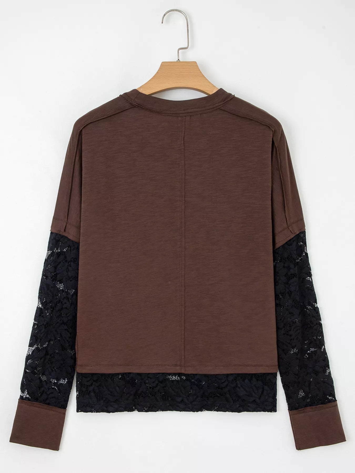 Rhinestone Spooky Graphic Lace Patchwork Long Sleeve T Shirt 