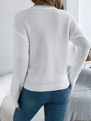 Openwork Round Neck Sweater 