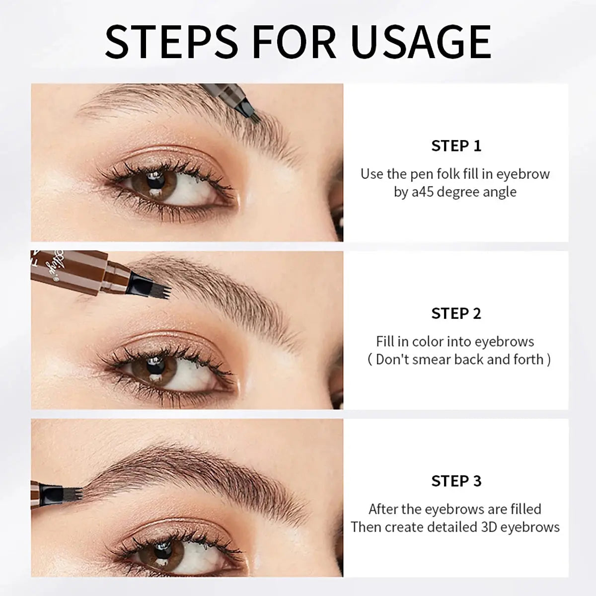 4 fork microblading eyebrow pencil waterproof eyebrow pencil natural long-lasting eyebrow makeup five colors dylinoshop