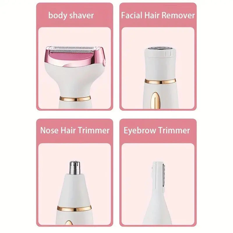4-in-1 Rechargeable Electric Shaver for Women – Body Hair Removal dylinoshop