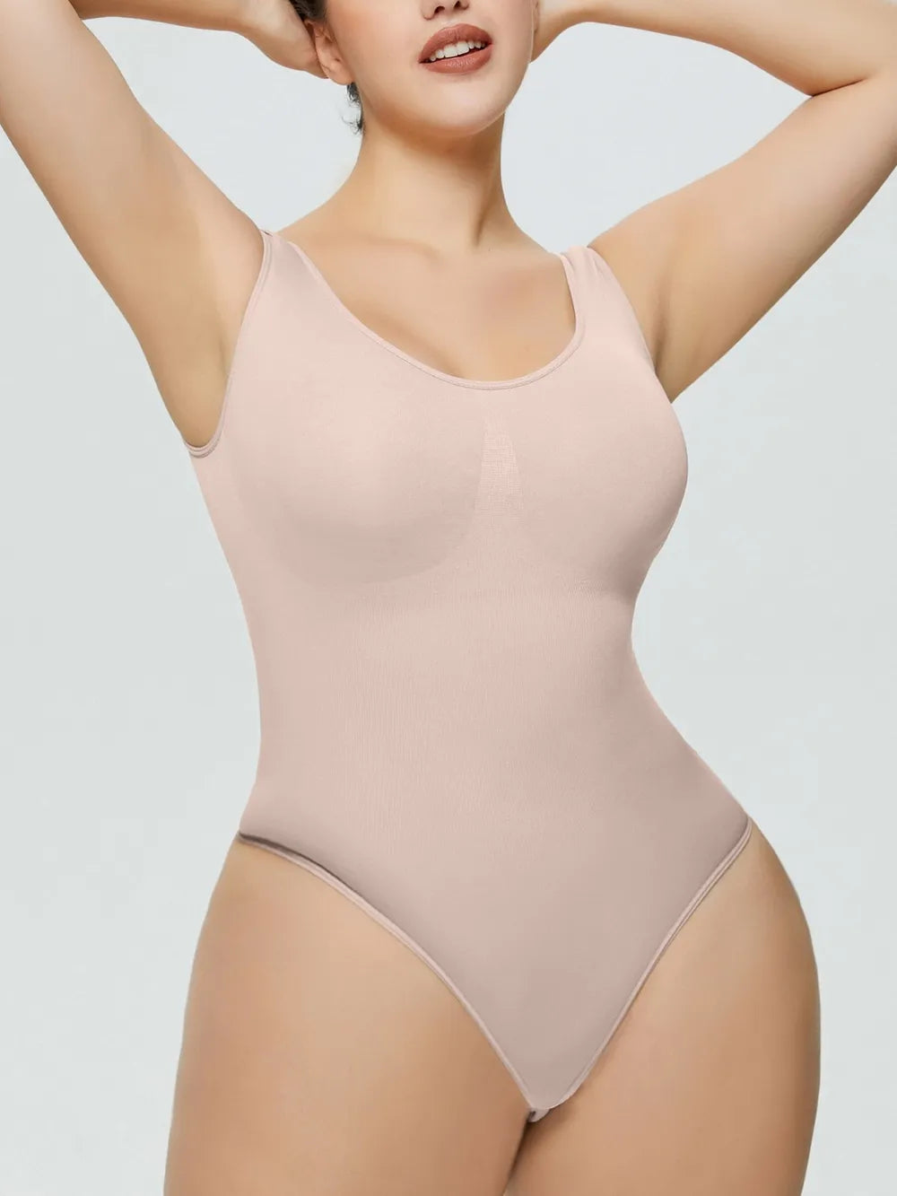 Scoop Neck Wide Strap Shaping Bodysuit 