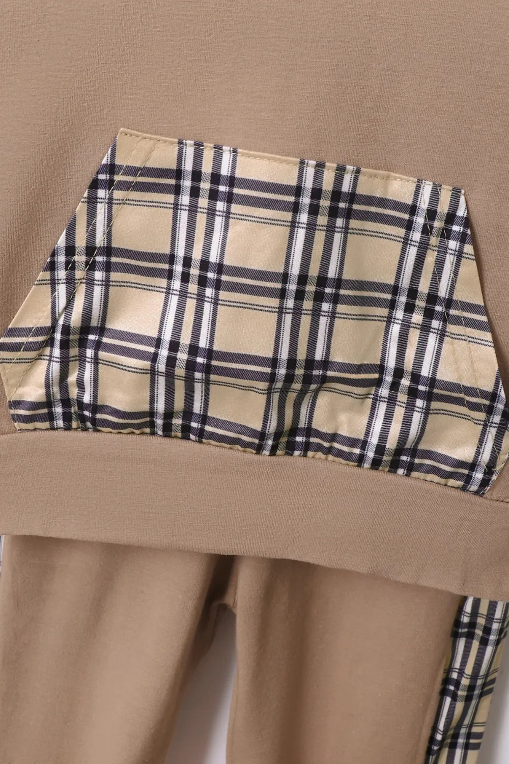 Children's Plaid Hoodie and pants Set 