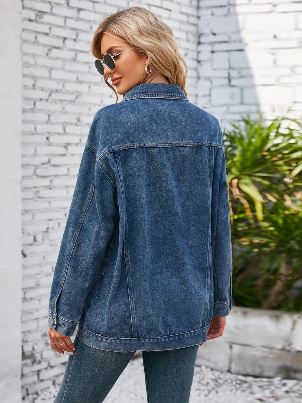 Button Up Long Sleeve Denim Jacket 