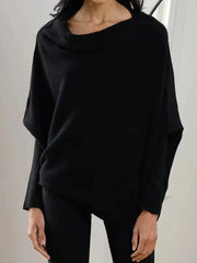 Full Size Boat Neck Batwing Sleeve Knit Top 