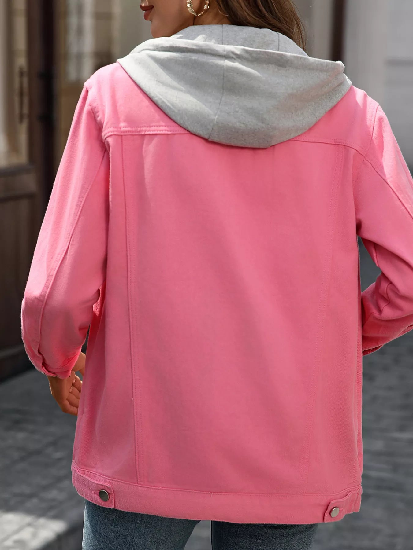 Button Up Long Sleeve Denim Jacket 