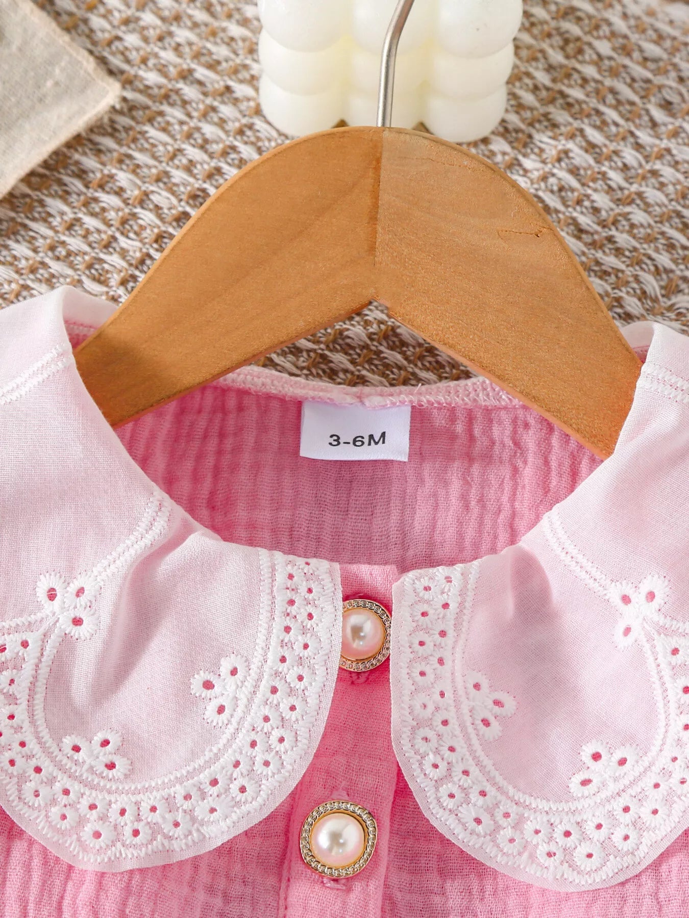 Children's Ruffle Trim Bow Decor Baby Set 