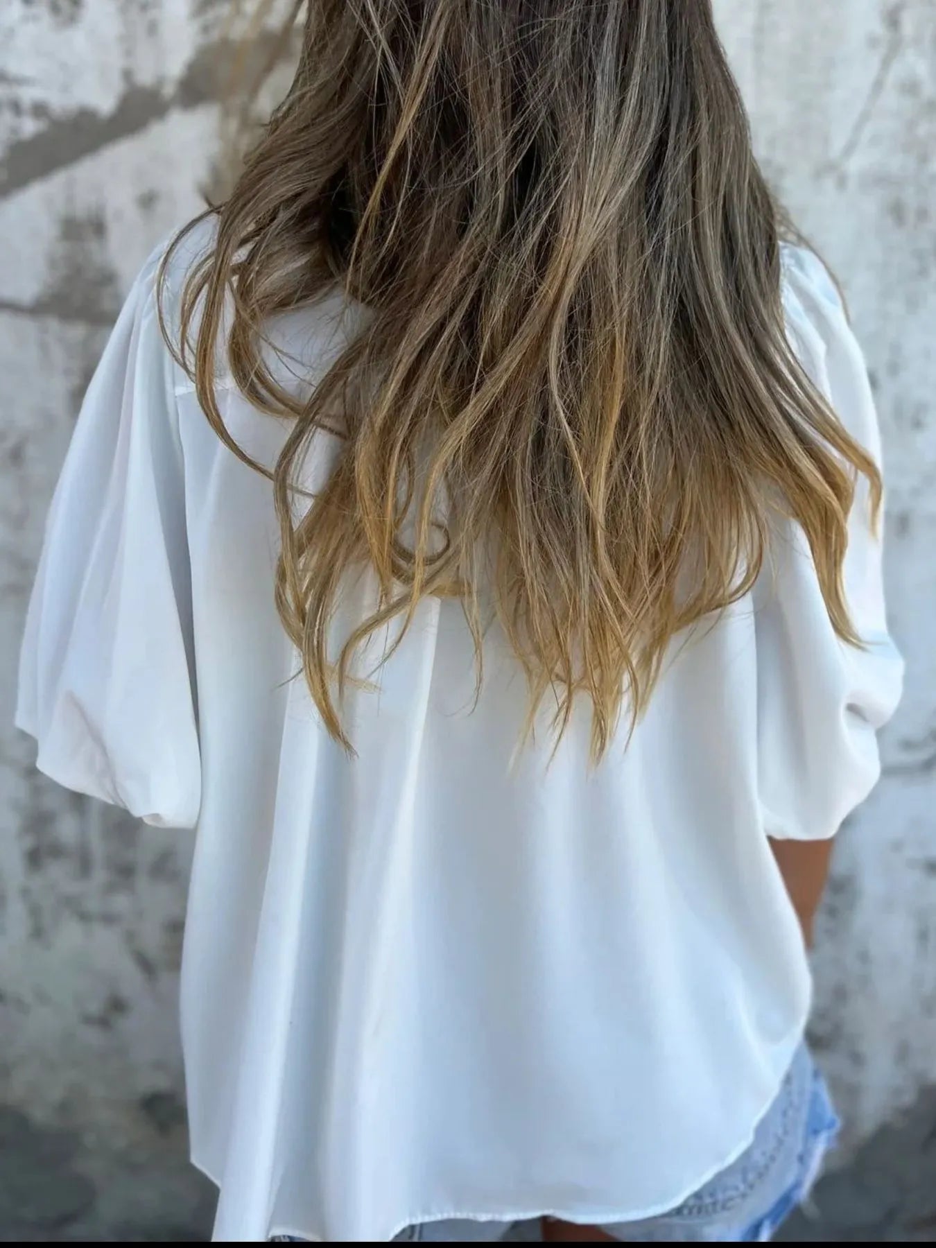 Full Size Smocked Puff Sleeve Blouse Plus Size 