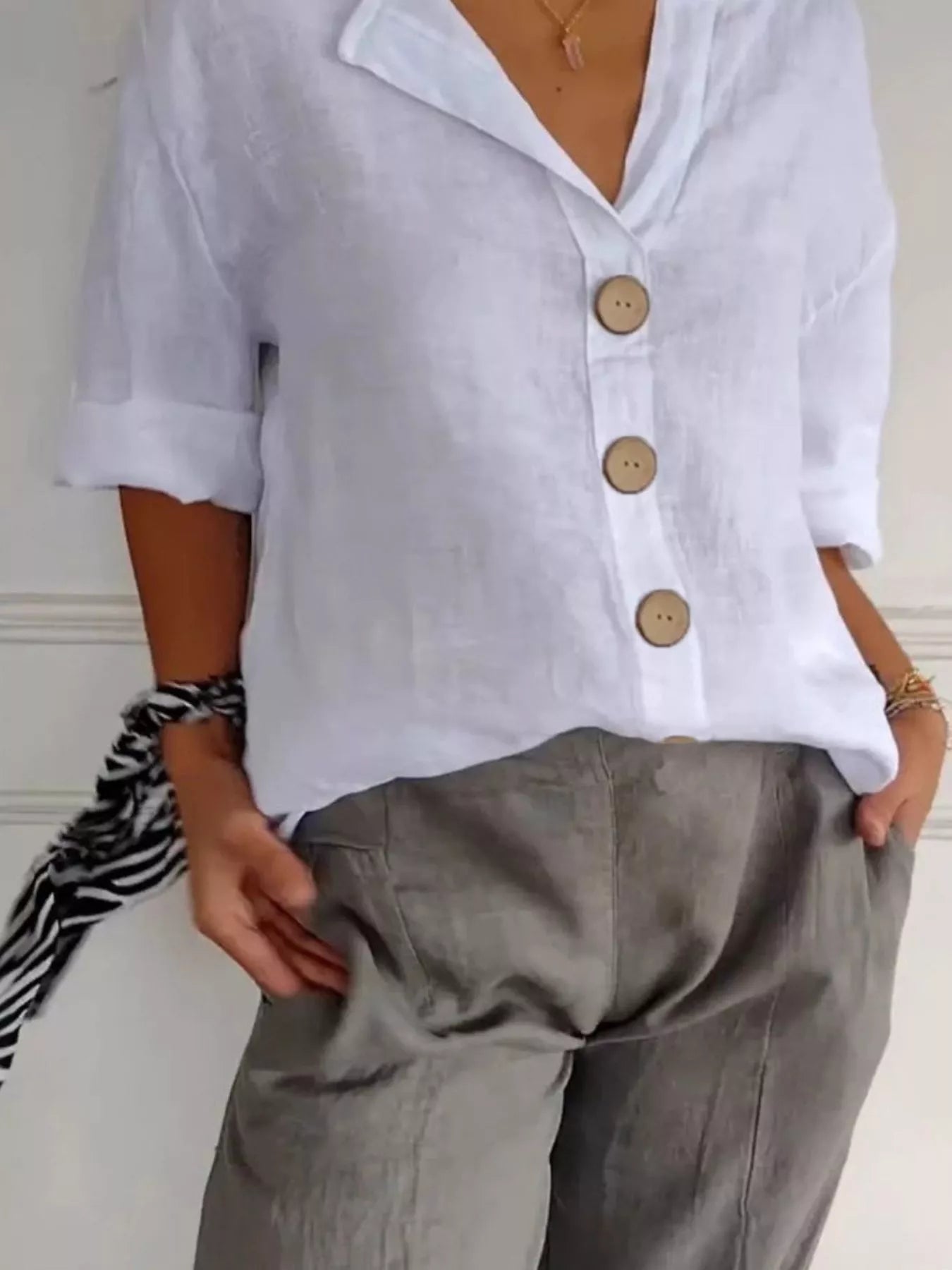 Casual Loose Button-Down Shirt 