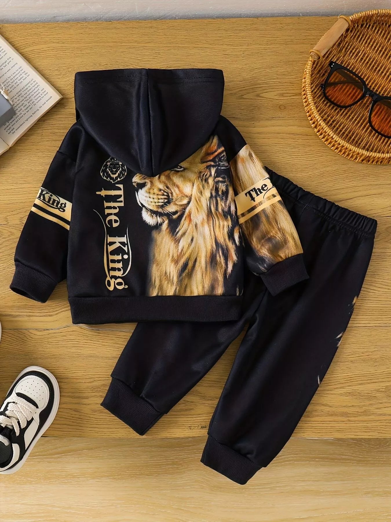 Children's Lion King Print Hoodie and Pants Set 