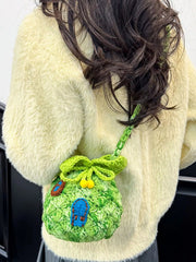 Pineapple Shaped Knitted Crossbody Bag 