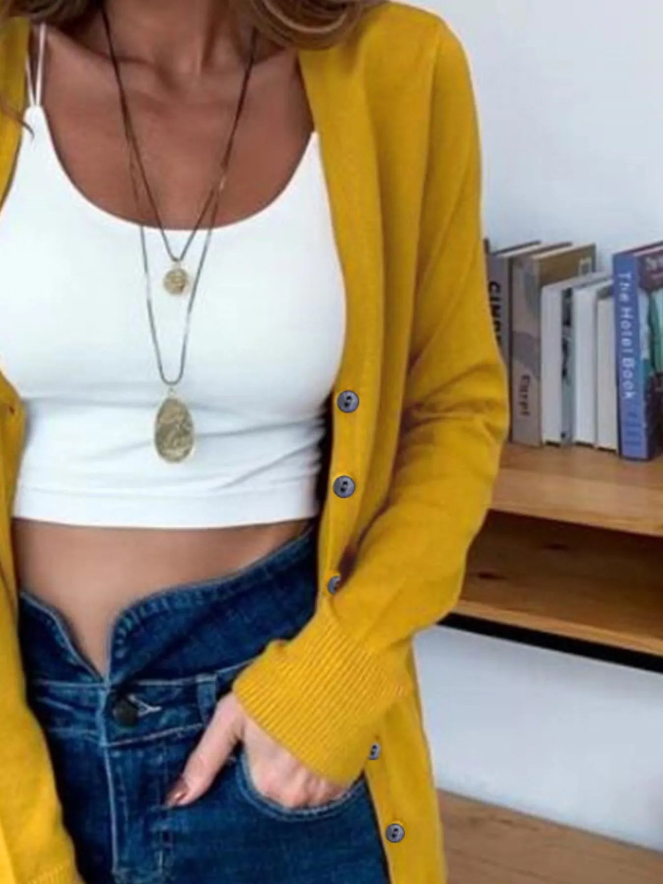 Button-Up Long Sleeve Cardigan 