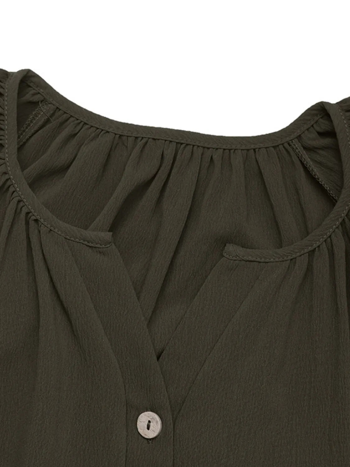 Button Front Balloon Sleeve Dress 