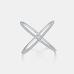 925 Sterling Silver Moissanite Crisscross Ring Trendsi