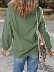 Candy Cane Shimmer Patched Corded Baggy Sweatshirt 