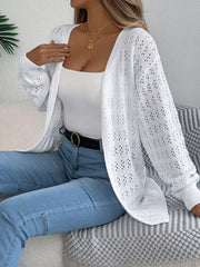 Open-Front Crochet Knit Cardigan 