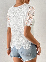 Lace Short Sleeve Blouse 