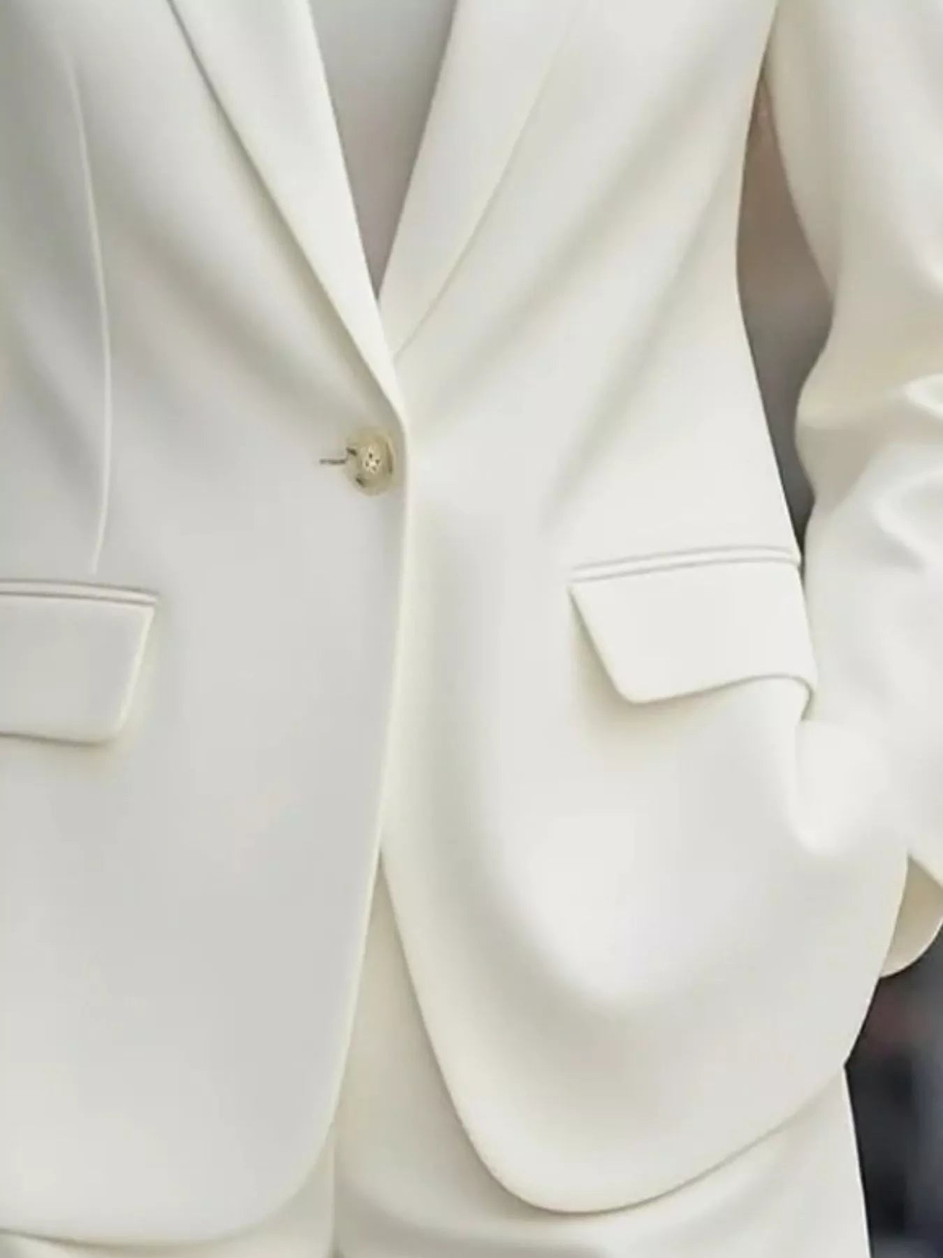 Lapel Collar One Button Blazer 