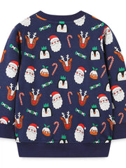 Children's Christmas Print Crew Neck Sweatshirt 