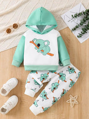 Children's Koala Graphic Hoodie & Pants Set 