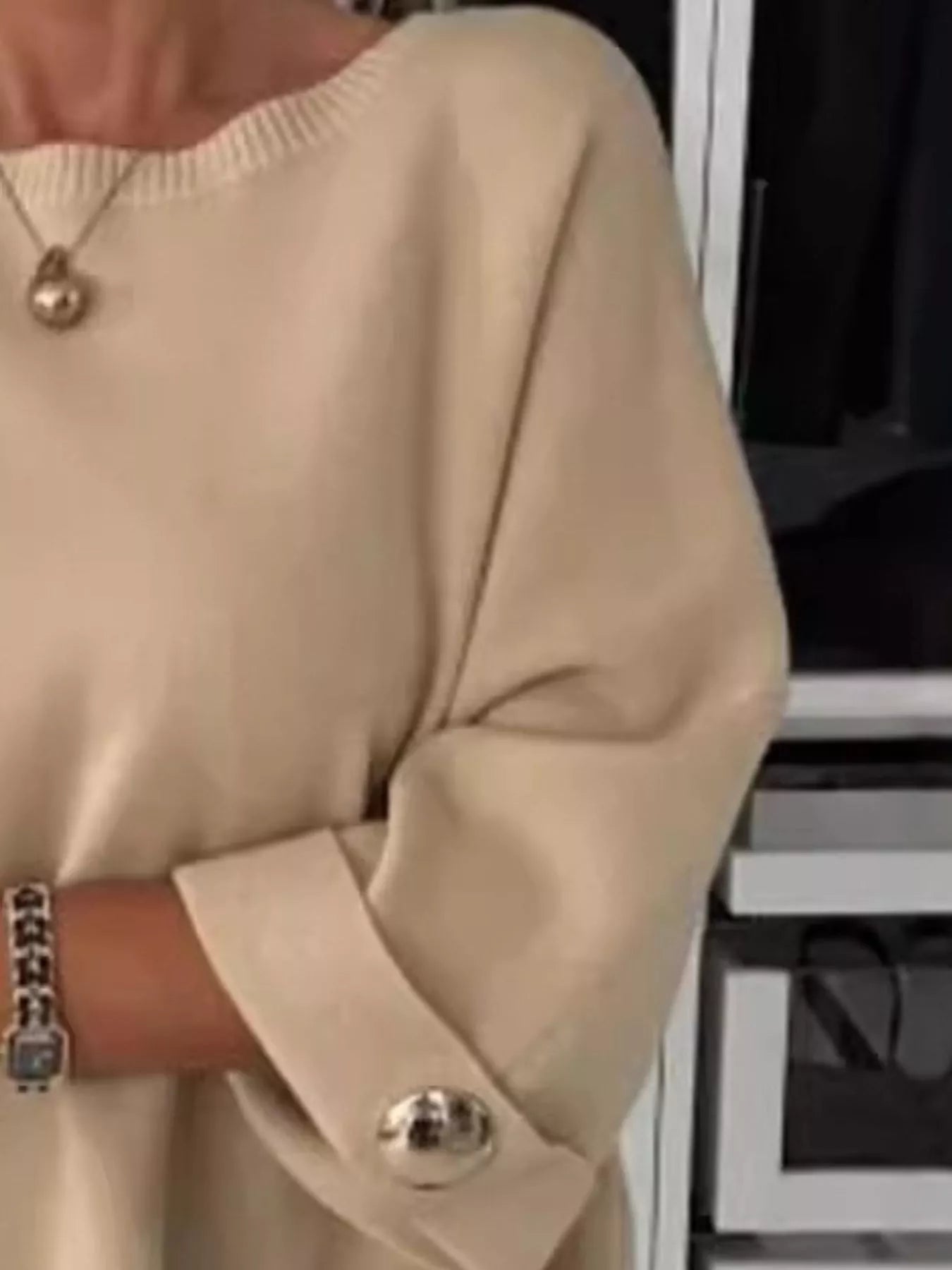 Full Size Round Neck Drop Shoulder Top with Ribbed Trim Plus Size 