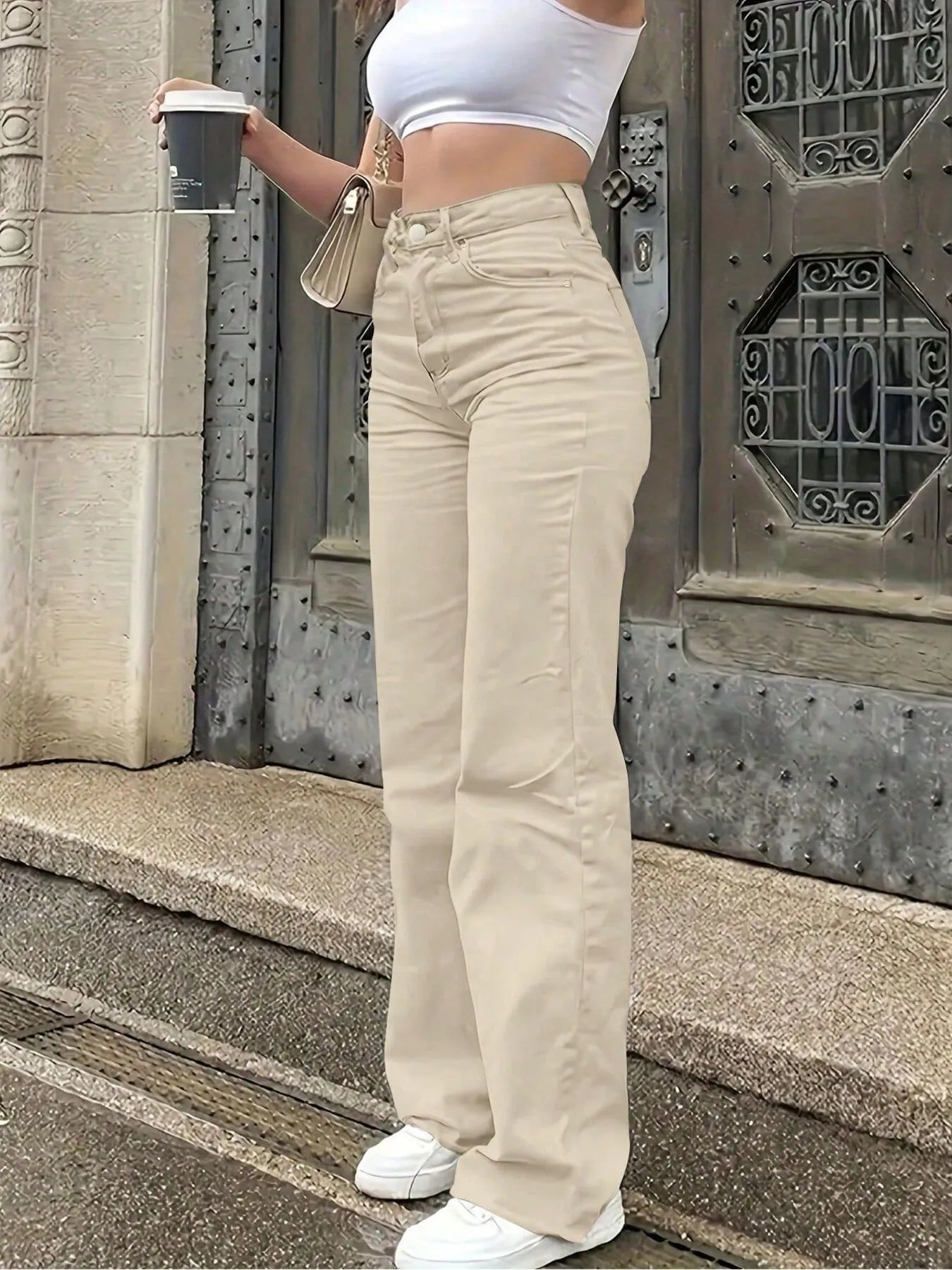 High-Waisted Wide Leg Jeans 